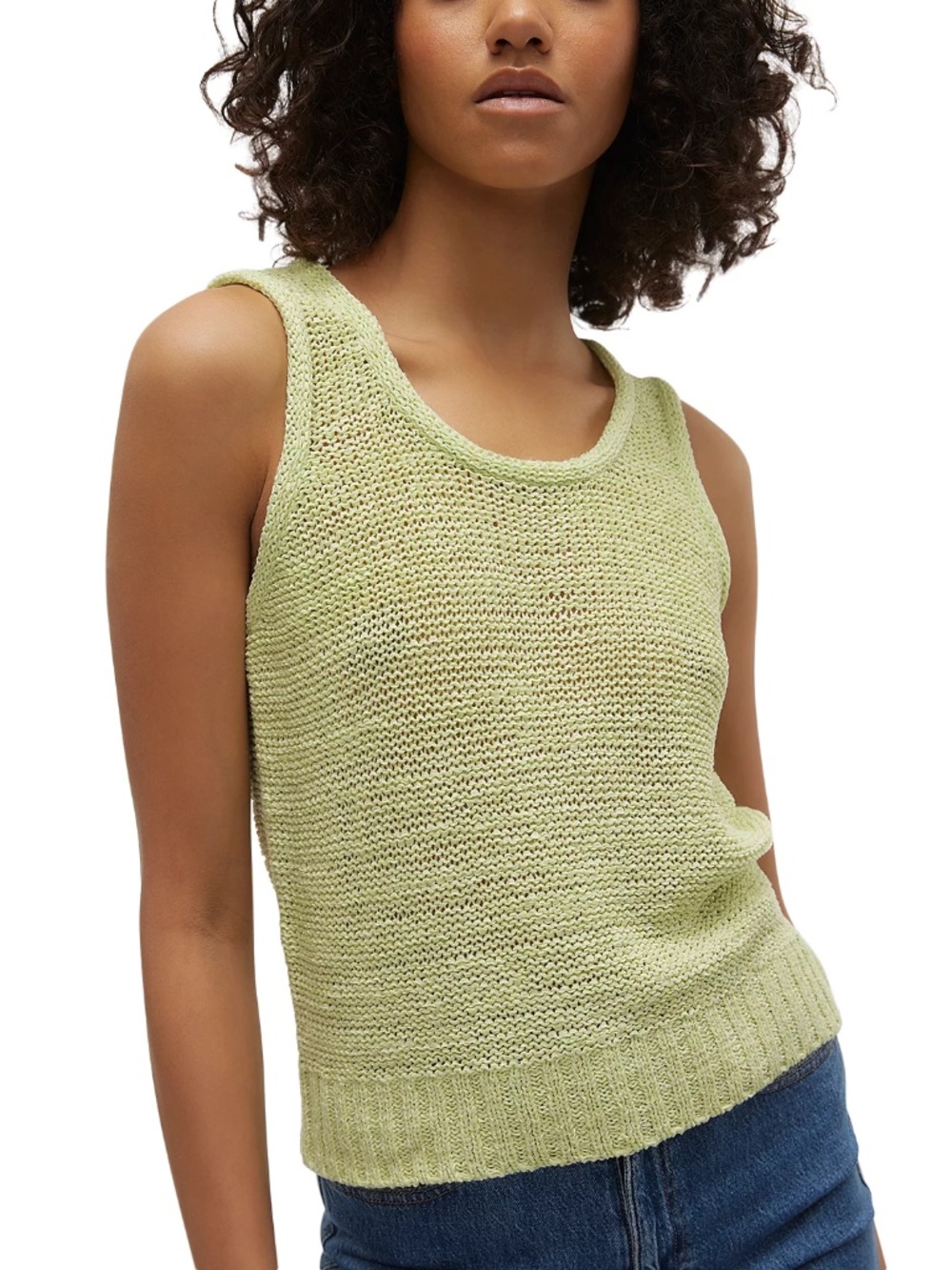 NEW! Vera Moda "Charity" Scoop Neck Knit Tank Reed Green Size Small